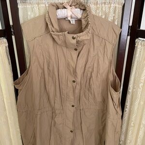 Coldwater Creek Beige Sleeveless Vest